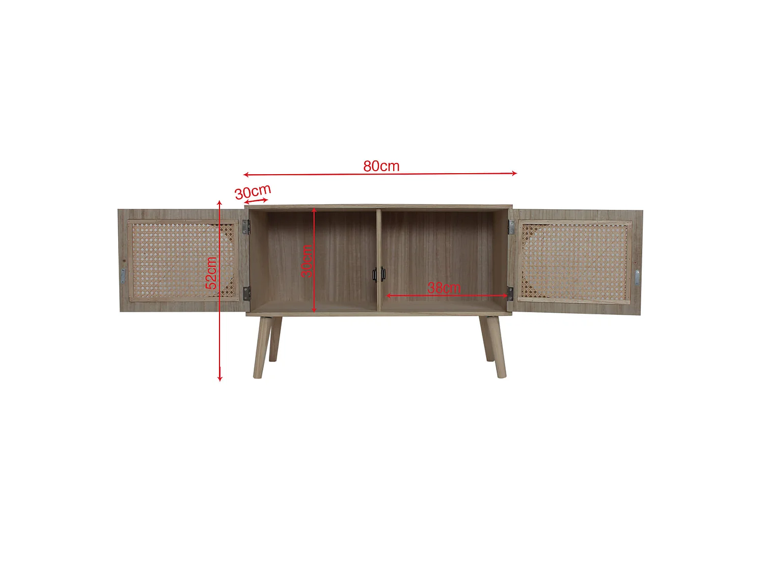Meuble d'Entrée Scandinave avec 2 Portes en Bois Marron