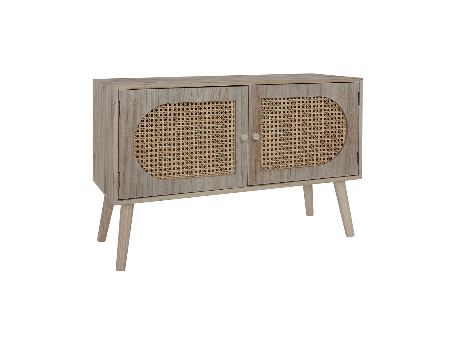 Meuble d'Entrée Scandinave avec 2 Portes en Bois Marron