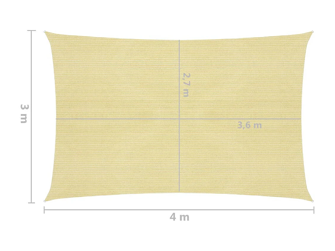 Vela in tessuto per ombrellone 160 g/m² HDPE 3 x 4 m beige 02_0008970