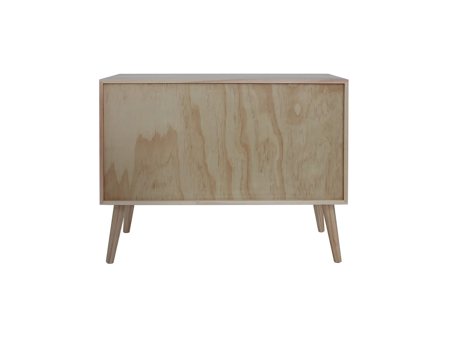 Meuble TV Bas Buffet Polyvalent avec 2 Portes en Bois Blanc Marron