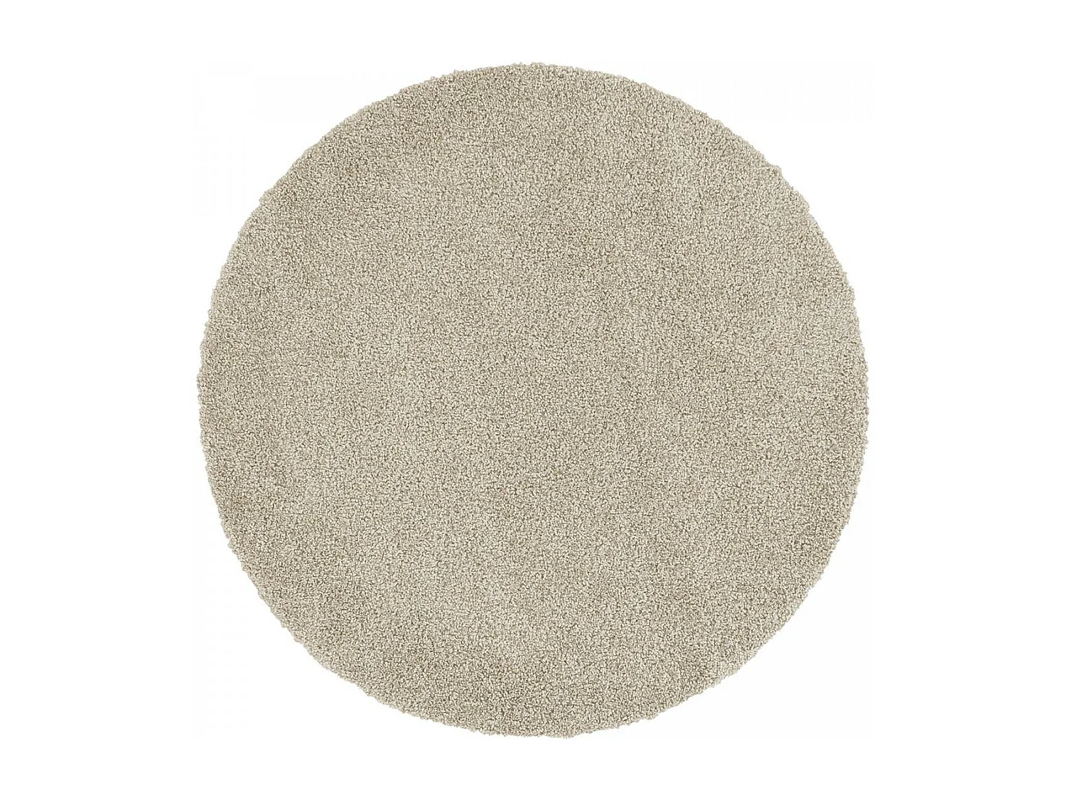 tapis salon Ø120cm tissé beige rond motif uni ALEGRIA