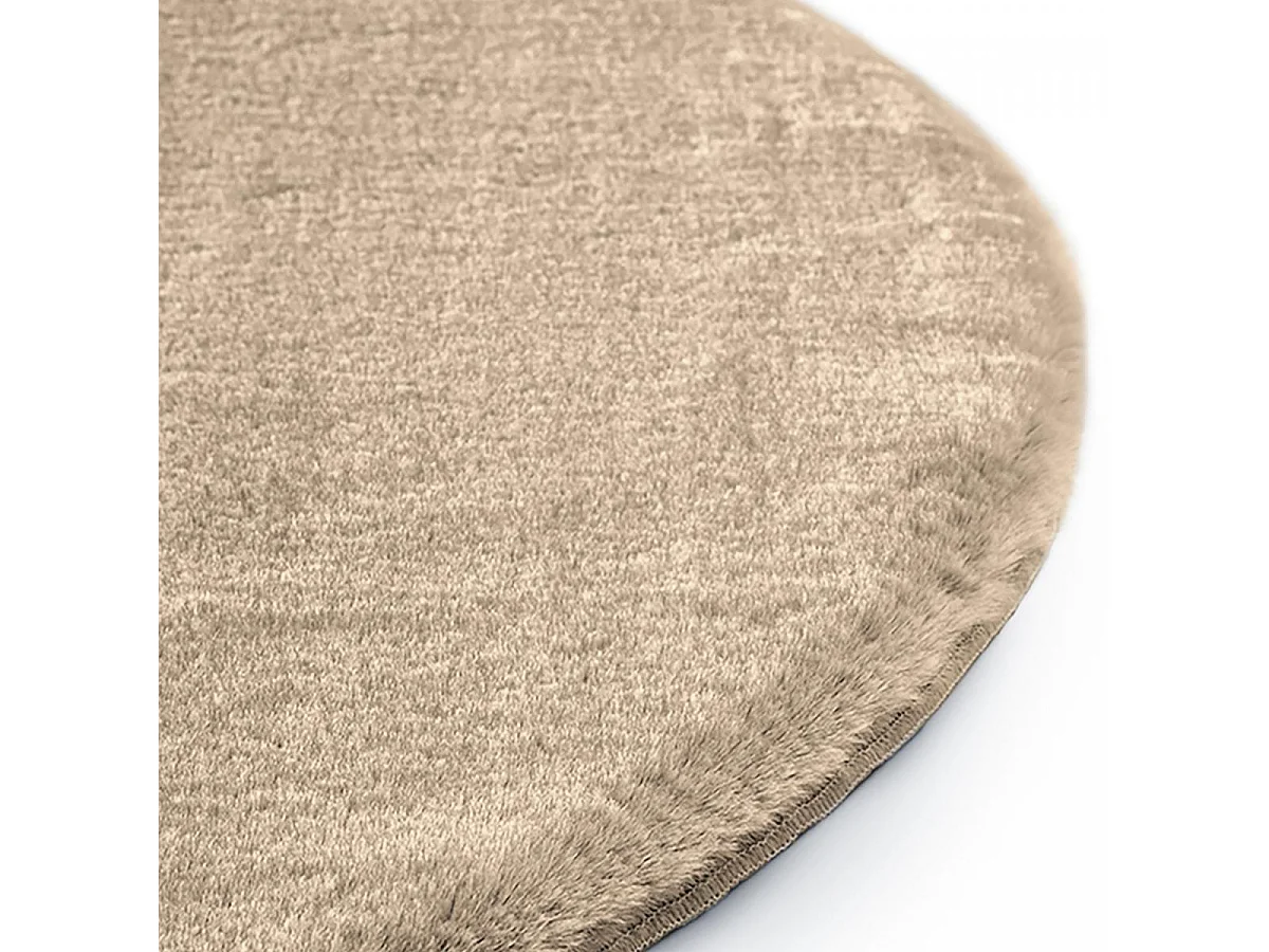 tapis chambre Ø120cm tissé beige rond motif uni CRIMSON 2