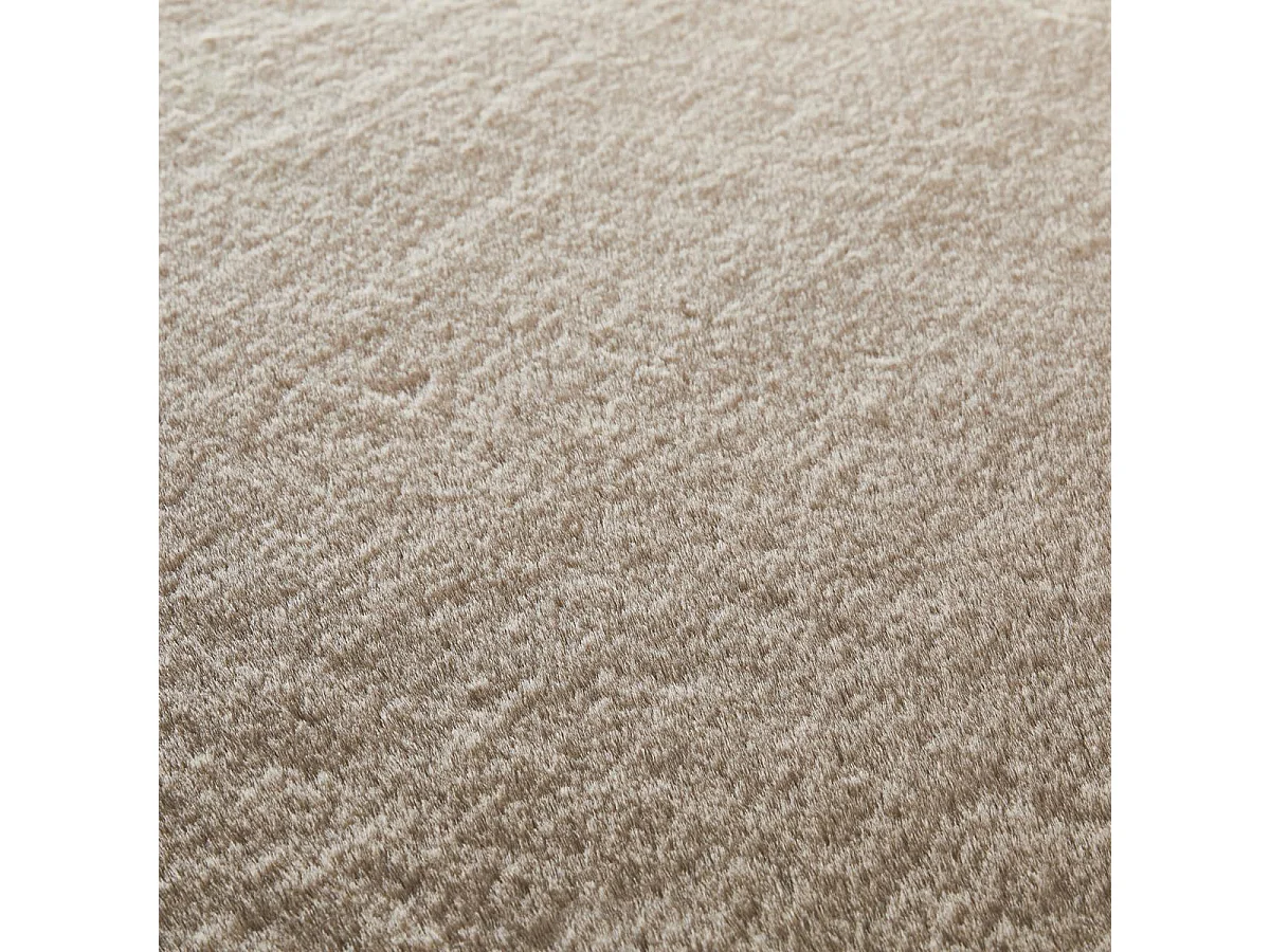 tapis chambre Ø120cm tissé beige rond motif uni CRIMSON 2