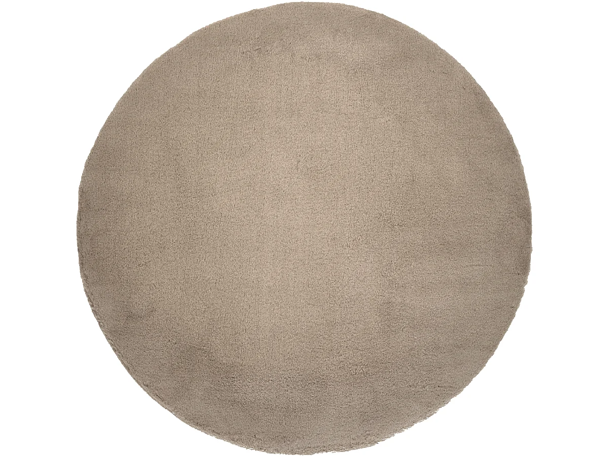 tapis chambre Ø120cm tissé beige rond motif uni CRIMSON 2