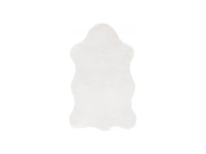 tapis couloir 60x90 tissé blanc rectangle motif faux uni CRIMON 1