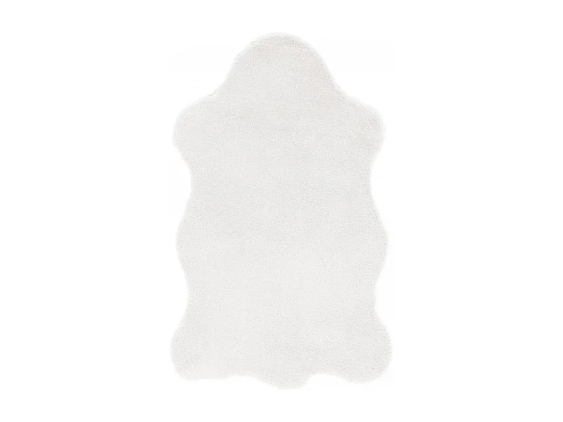 tapis couloir 60x90 tissé blanc rectangle motif faux uni CRIMON 1