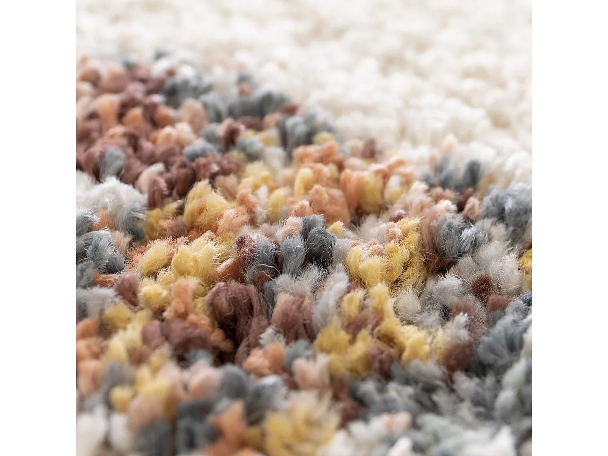 Tappeto Shaggy 160x230 rettangolo tessuto color crema e beige motivo berbero AURORA 1