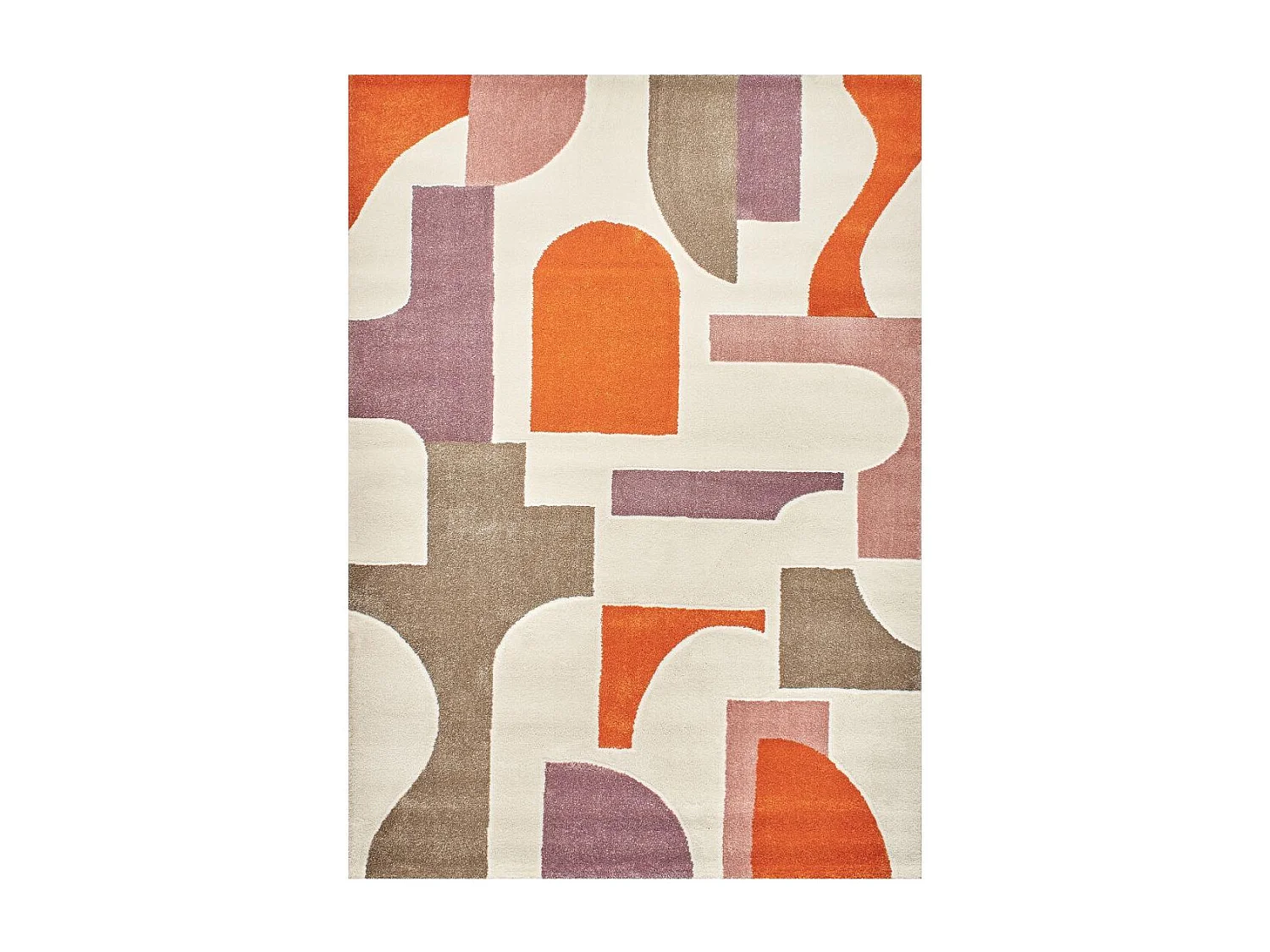 tapis chambre 120x160 tissé gris et beige rectangle motif géométrique ECHO 3