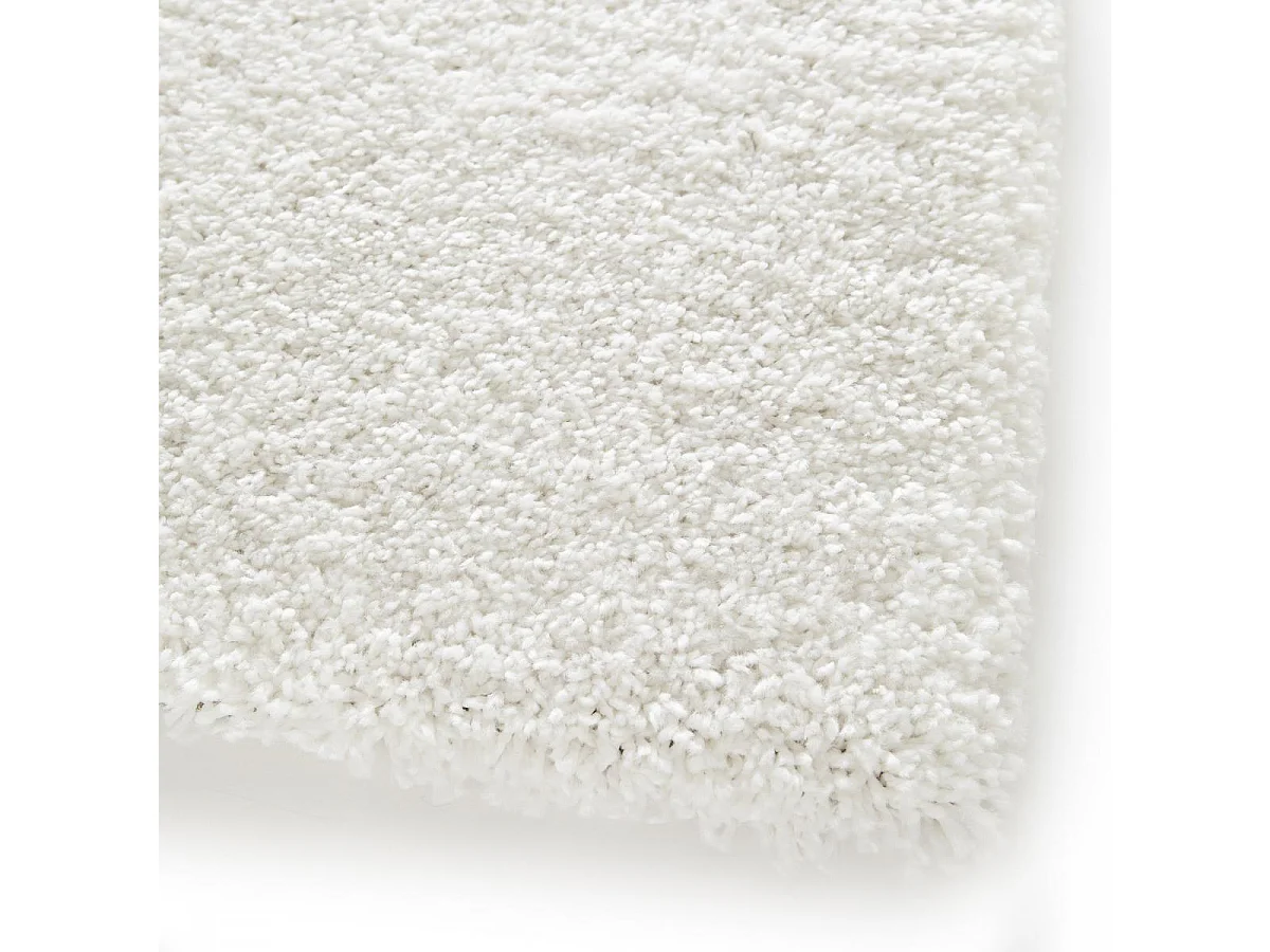 Tappeto Shaggy 80x150 rettangolo intrecciato bianco fantasia unita AMORE 1