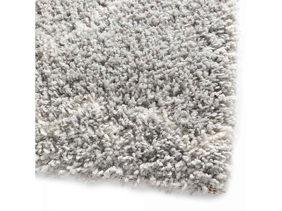 Tapis shaggy 160x230 rectangle tissé gris et crème motif berbère CHROMA 3