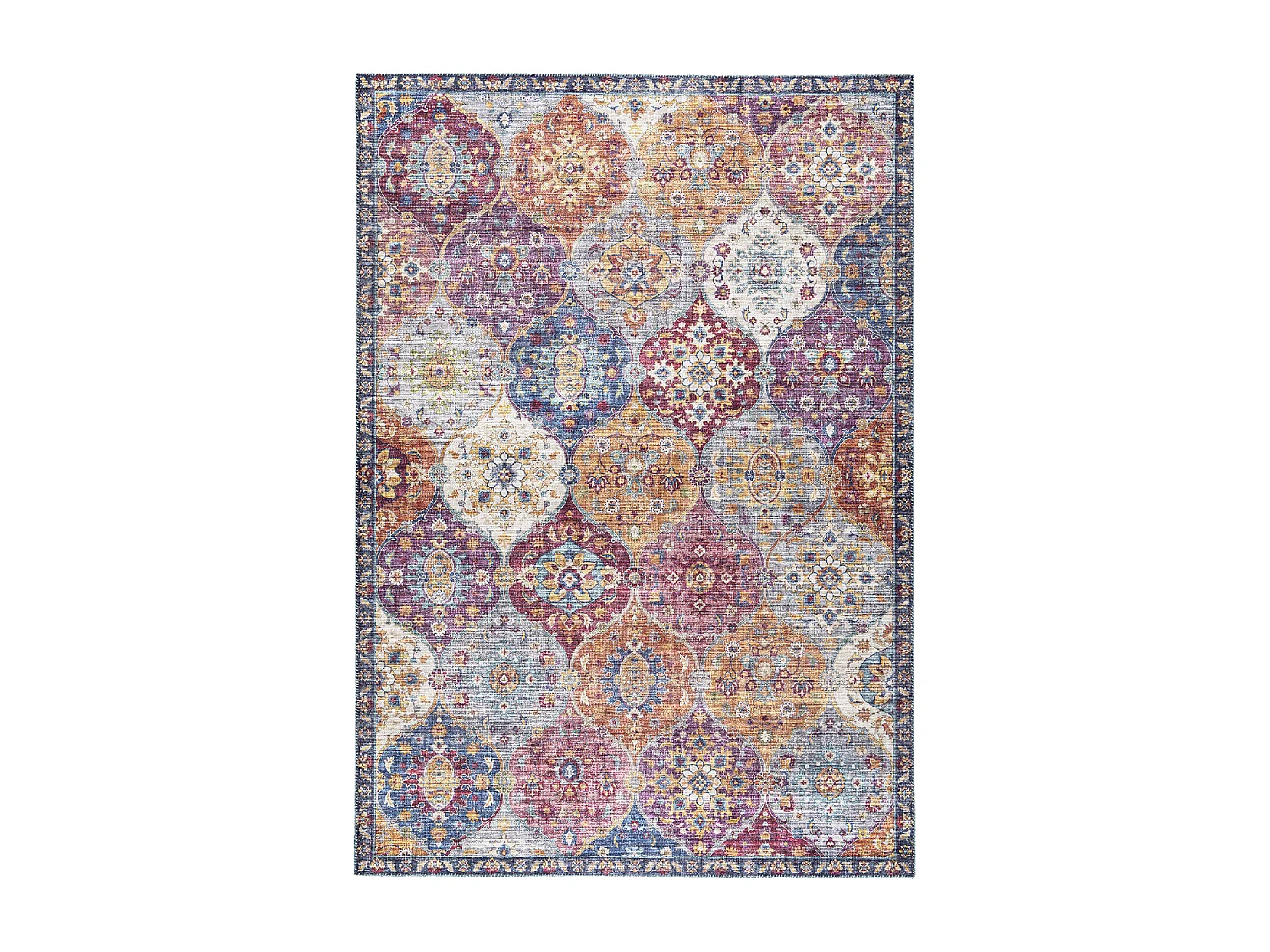 tappeto per sala da pranzo 160x230 tessuto motivo etnico rettangolo viola e grigio