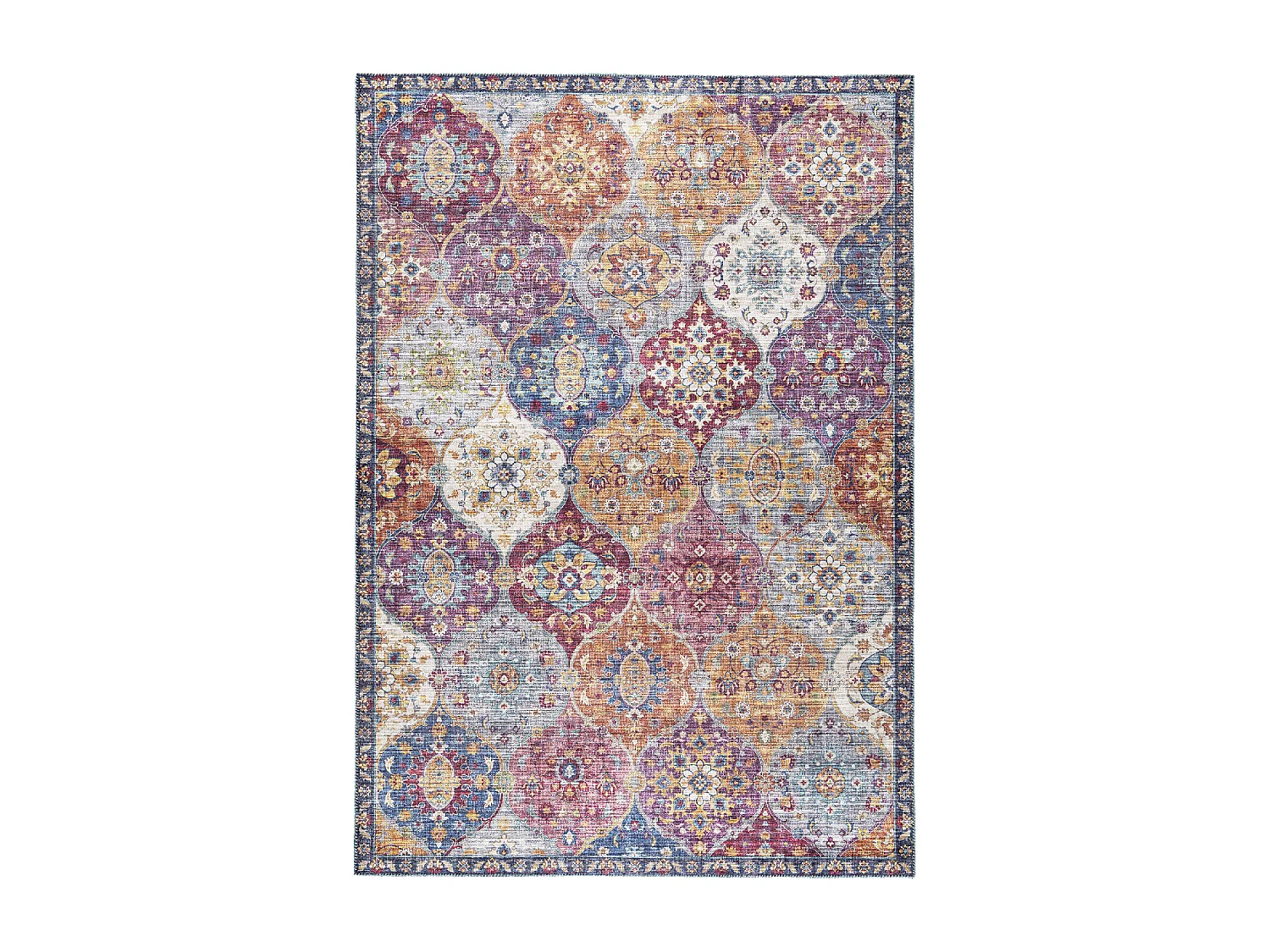 tapis salle à manger 160x230 tissé violet et gris rectangle motif ethnique