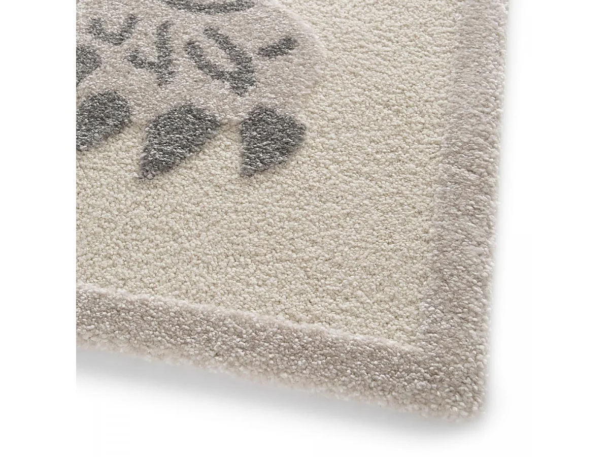 tapis salon 160x230 tissé gris clair et gris foncé rectangle motif animaux