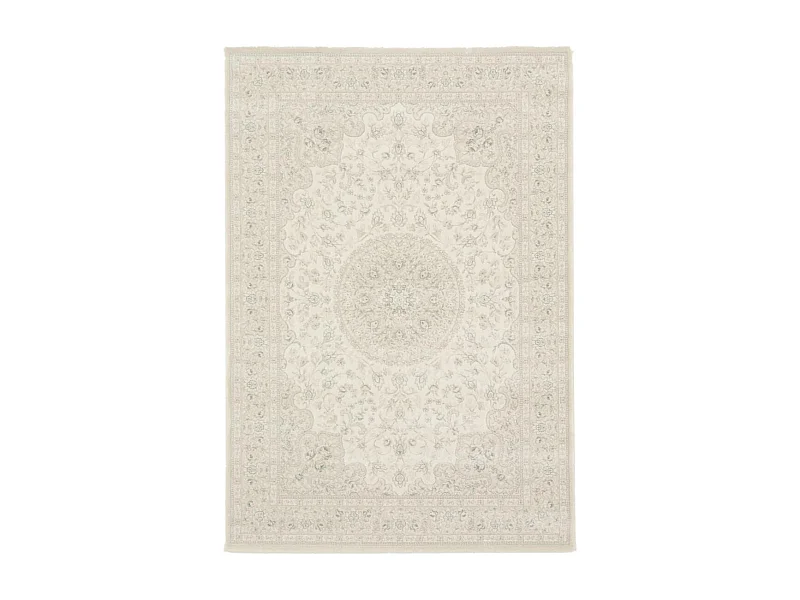 tapis couloir 80x300 tissé crème rectangle motif oriental LUCEN 7