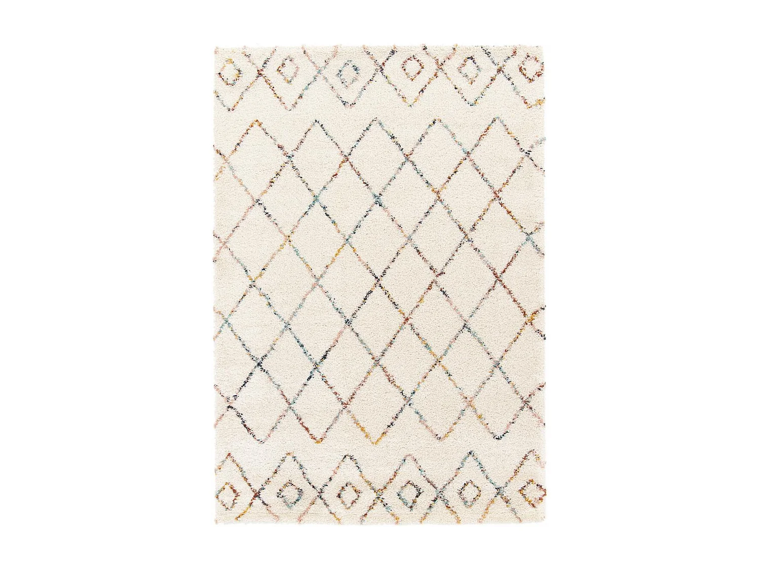 Tappeto Shaggy 200x290 rettangolo intrecciato color crema modello astratto AMORE 8