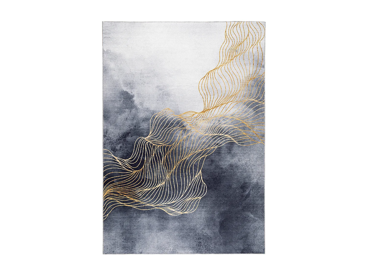 tapis salon 120x170 tissé gris et crème rectangle motif abstrait VIVACE 12