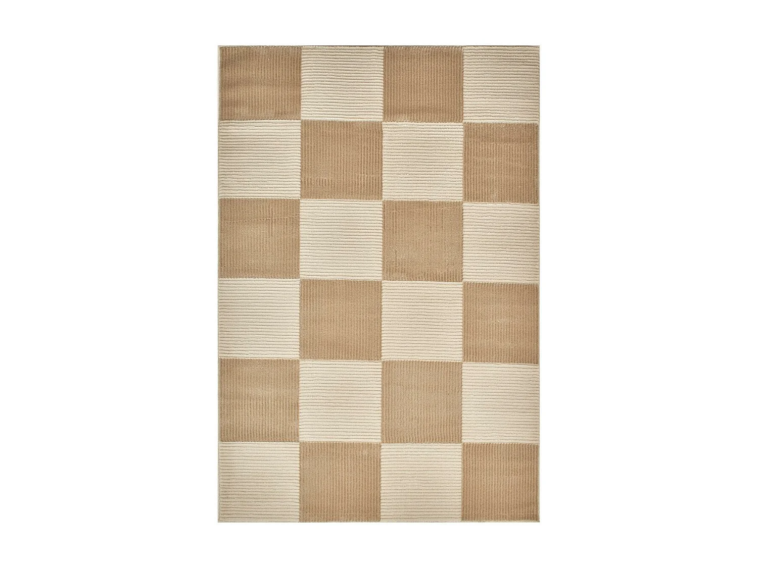 tapis chambre 120x160 tissé crème rectangle motif géométrique LUNKIN 5