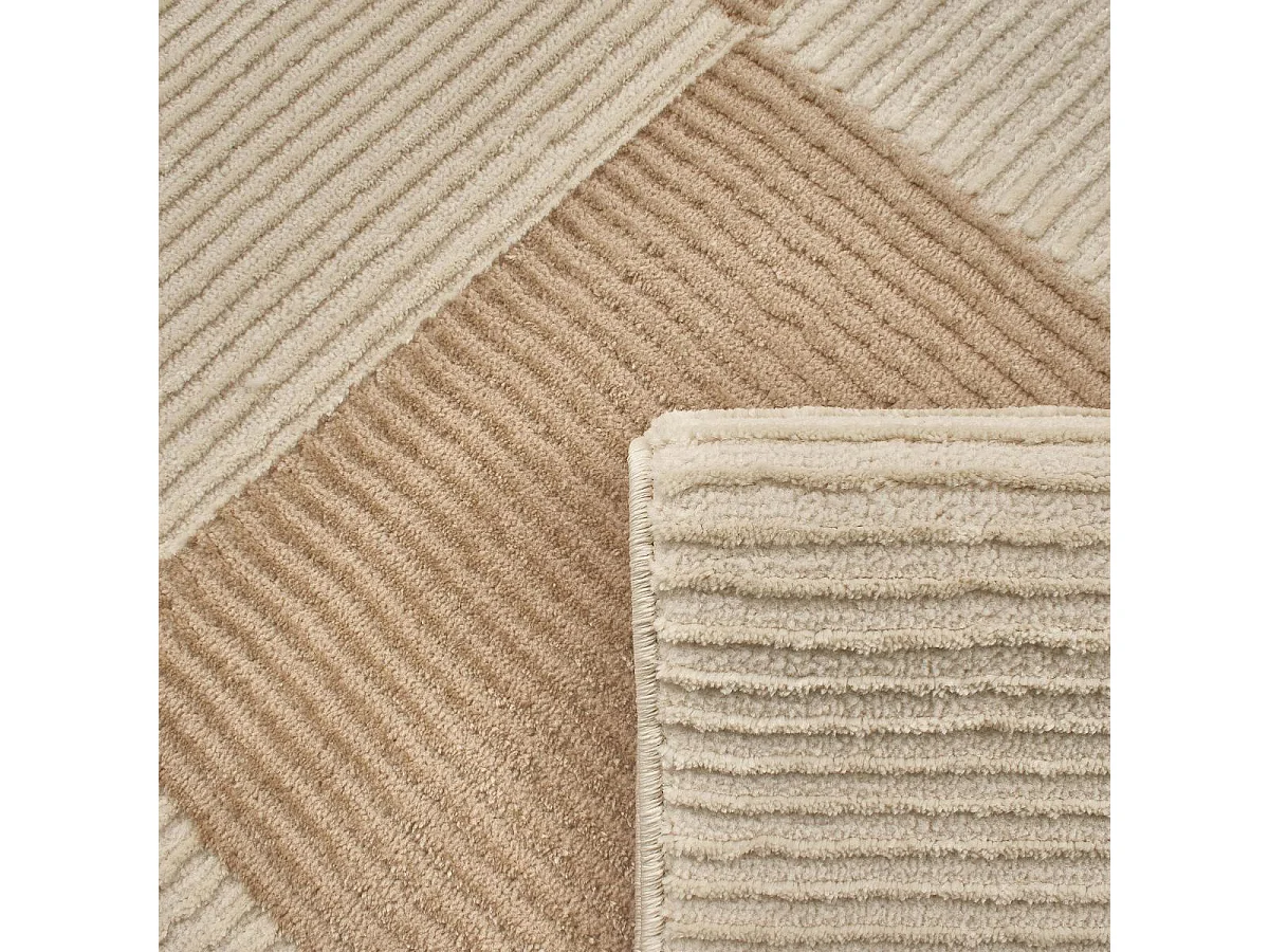 tappeto per camera da letto 120x160 tessuto rettangolare color crema motivo geometrico LUNKIN 5