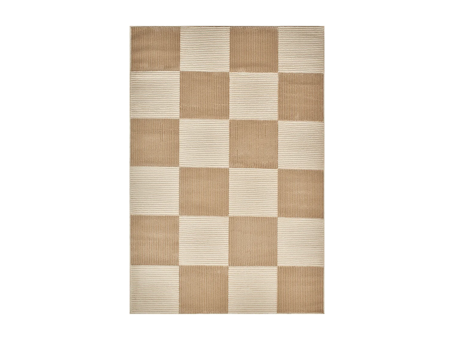 tappeto per camera da letto 120x160 tessuto rettangolare color crema motivo geometrico LUNKIN 5