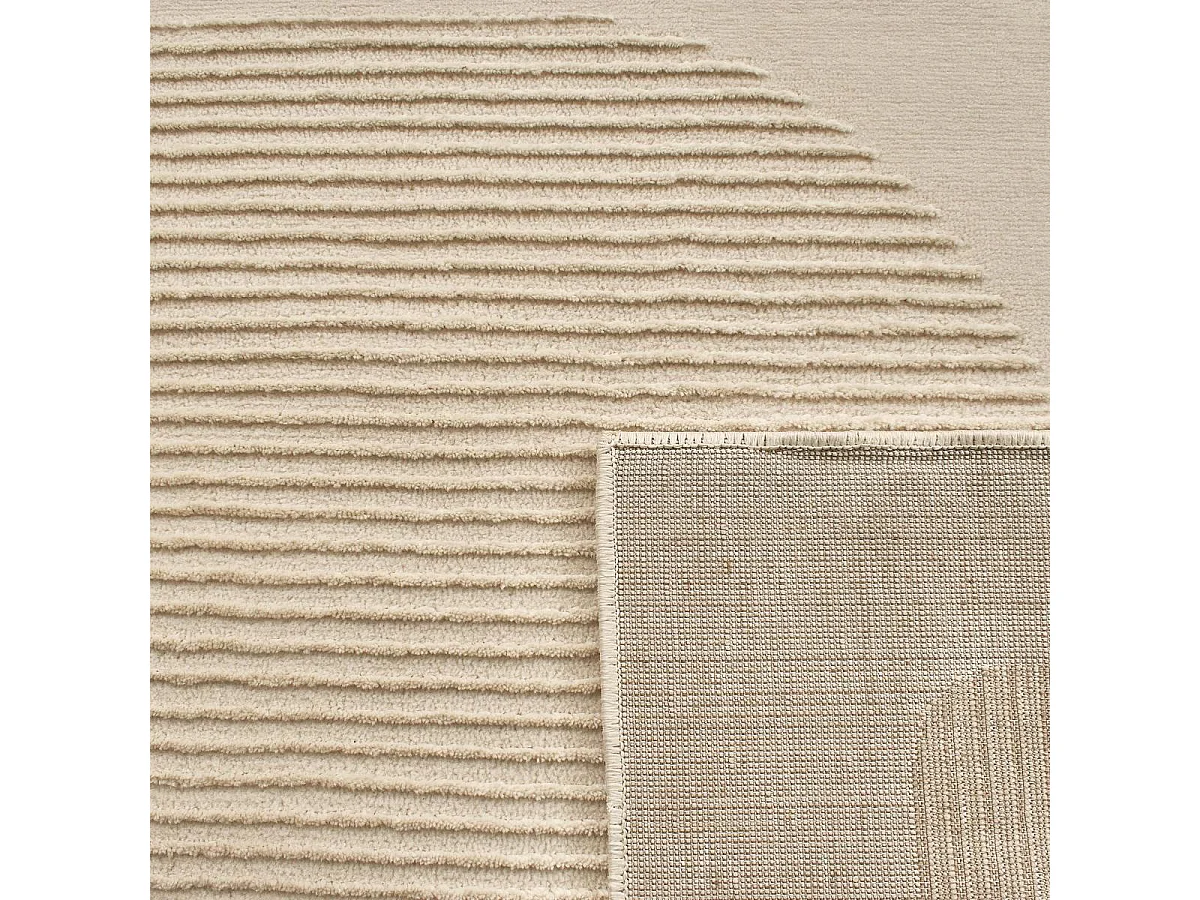 tapis chambre 120x160 tissé crème rectangle motif géométrique LUNKIN 4