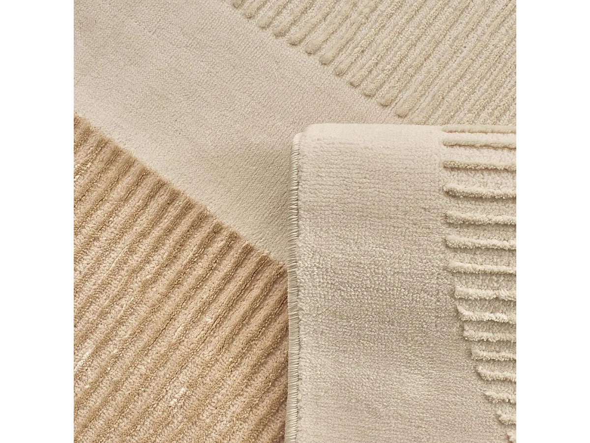 tapis chambre 120x160 tissé crème rectangle motif géométrique LUNKIN 4