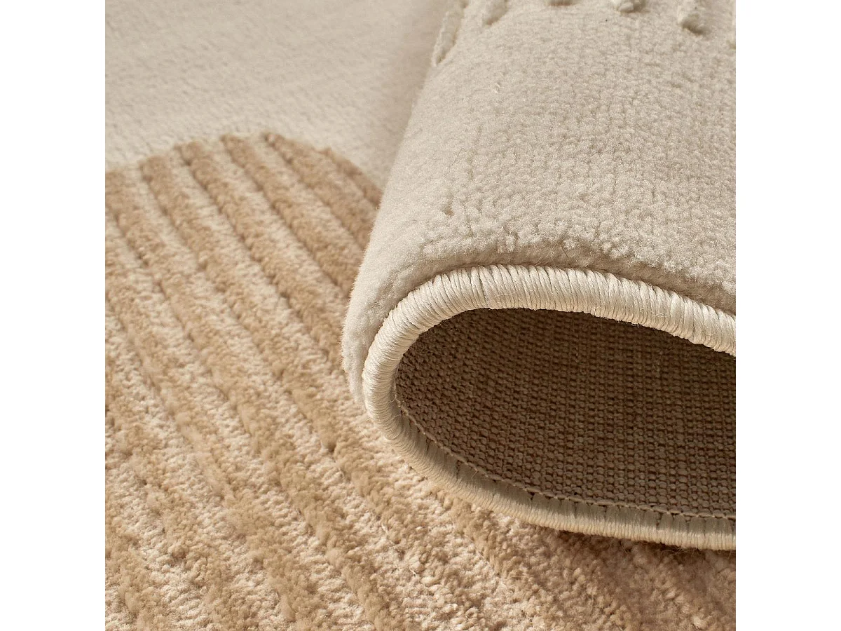 tapis chambre 120x160 tissé crème rectangle motif géométrique LUNKIN 4