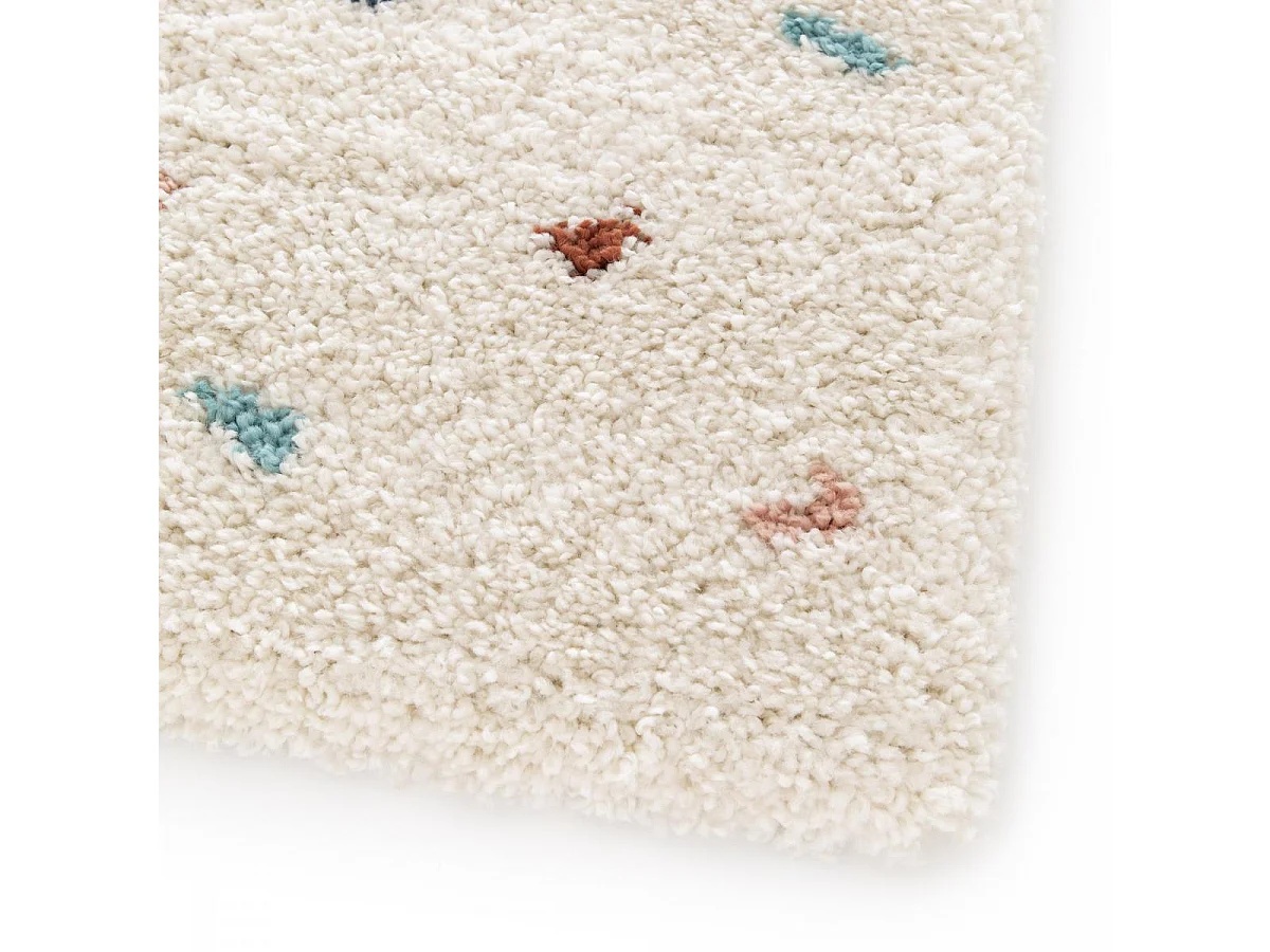 Tapis shaggy 120x170 rectangle tissé rose et crème motif simple CALYPSO 4