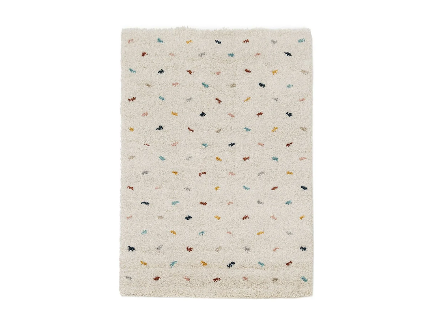 Tapis shaggy 120x170 rectangle tissé rose et crème motif simple CALYPSO 4