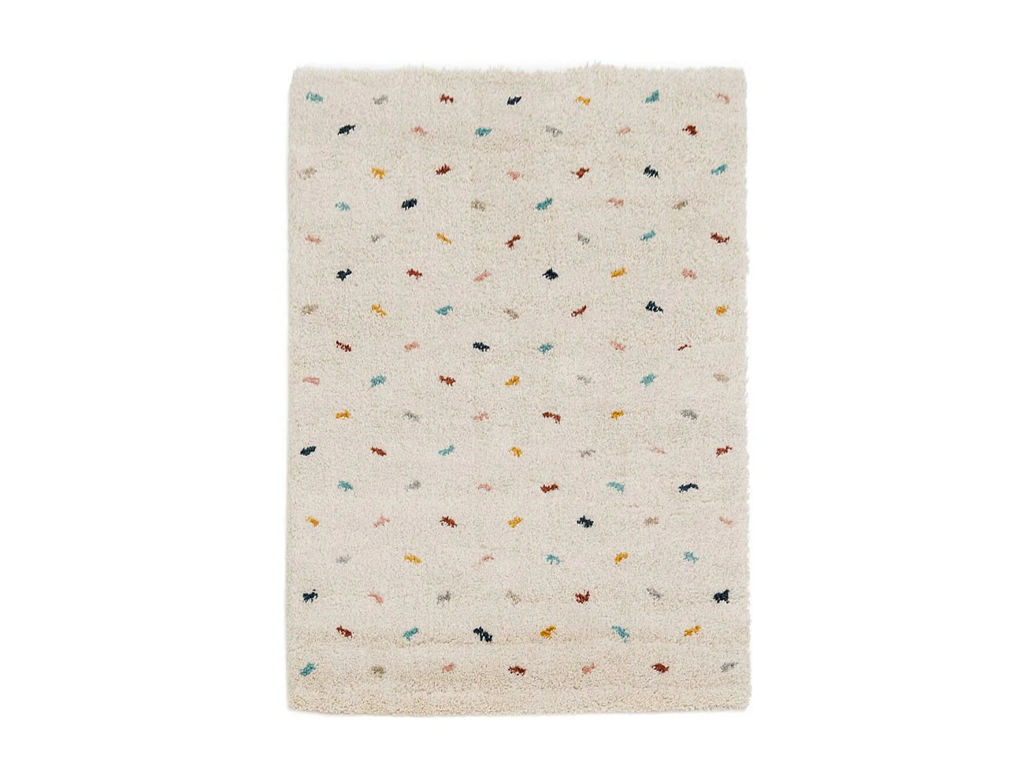 Tapis shaggy 120x170 rectangle tissé rose et crème motif simple CALYPSO 4