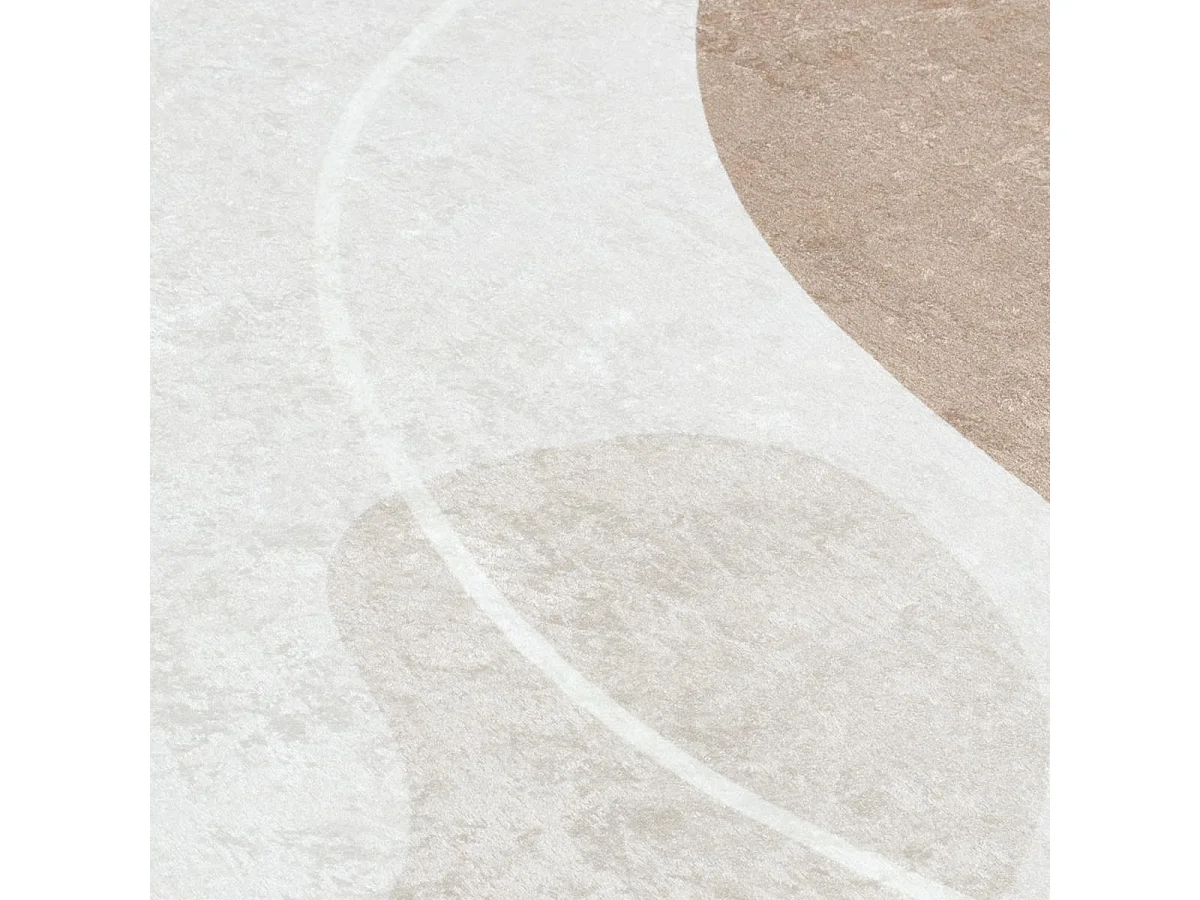 tapis entrée 80x150 tissé marron et crème rectangle motif abstrait GUTOPIA 1