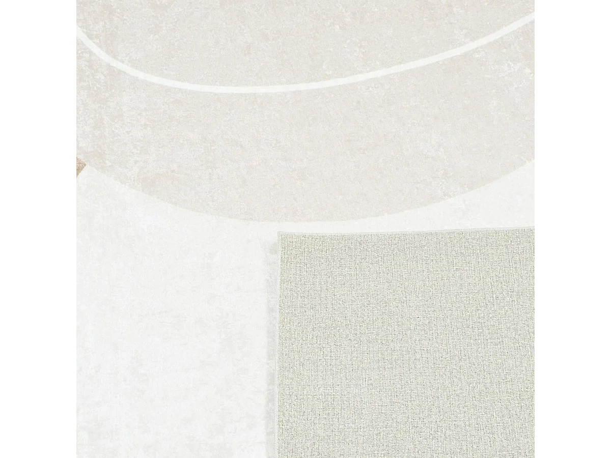 tapis entrée 80x150 tissé marron et crème rectangle motif abstrait GUTOPIA 1