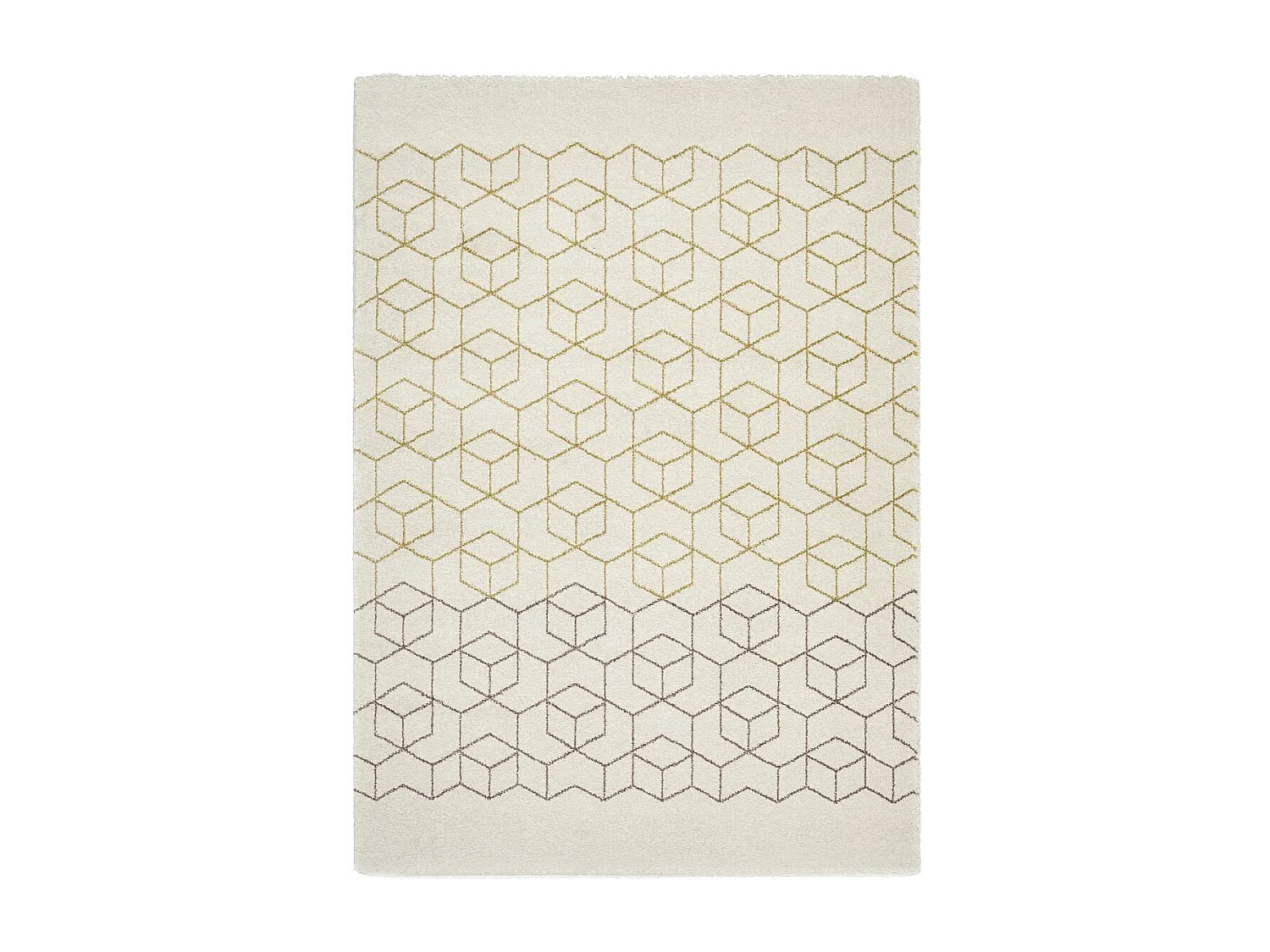 tapis chambre 80x150 tissé beige et jaune rectangle motif géométrique BELLA 3