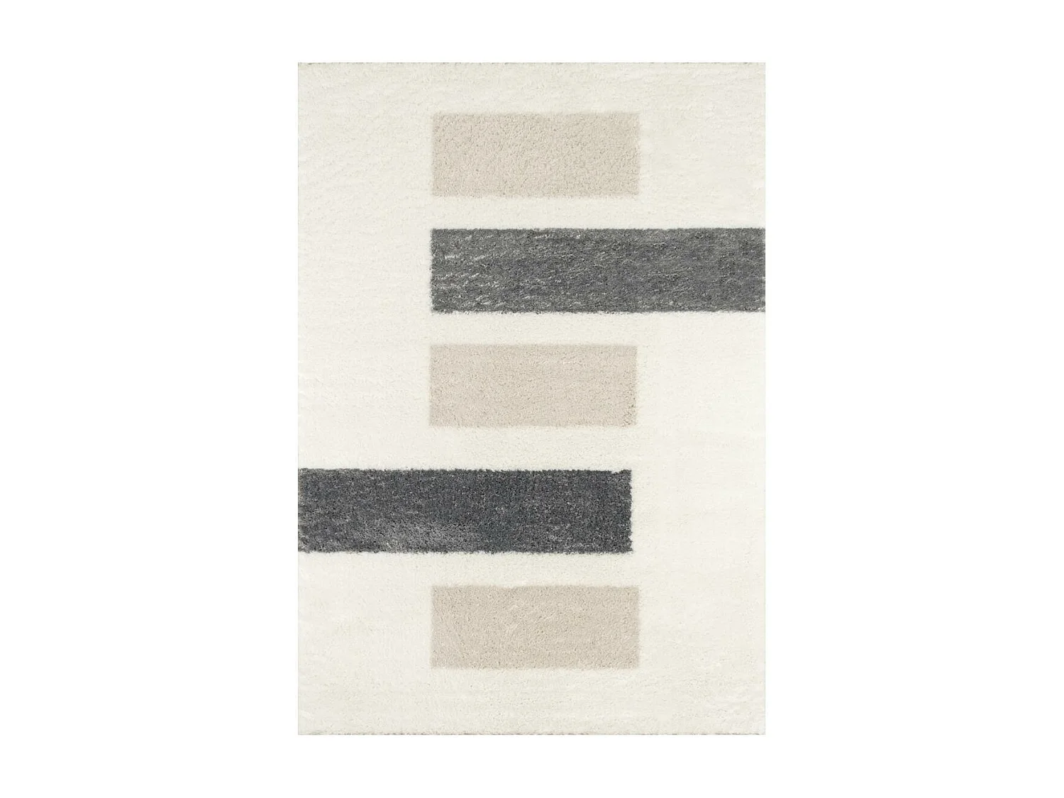 Tapis shaggy 160x230 rectangle tissé marron et gris motif géométrique NUEVO 1