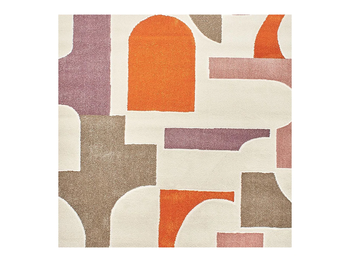 tapis salle à manger 200x290 tissé gris et beige rectangle motif géométrique