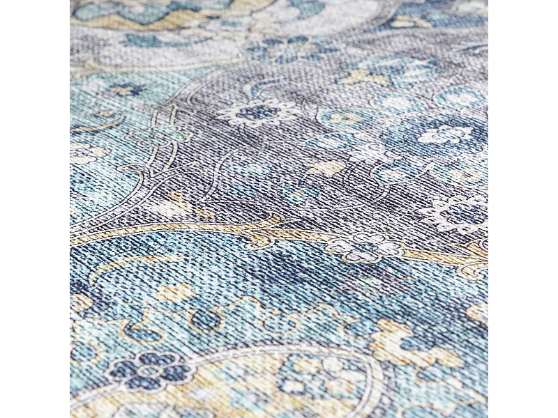 tapis grand salon 200x290 tissé gris clair et gris foncé motif ethnique