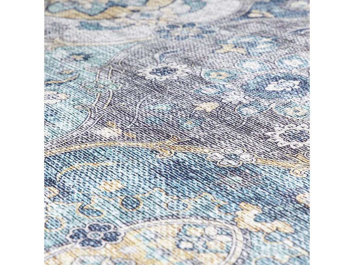 tapis grand salon 200x290 tissé gris clair et gris foncé motif ethnique