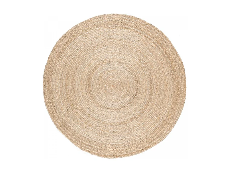 Tapis jute Ø120cm rond tissé beige EMBOW