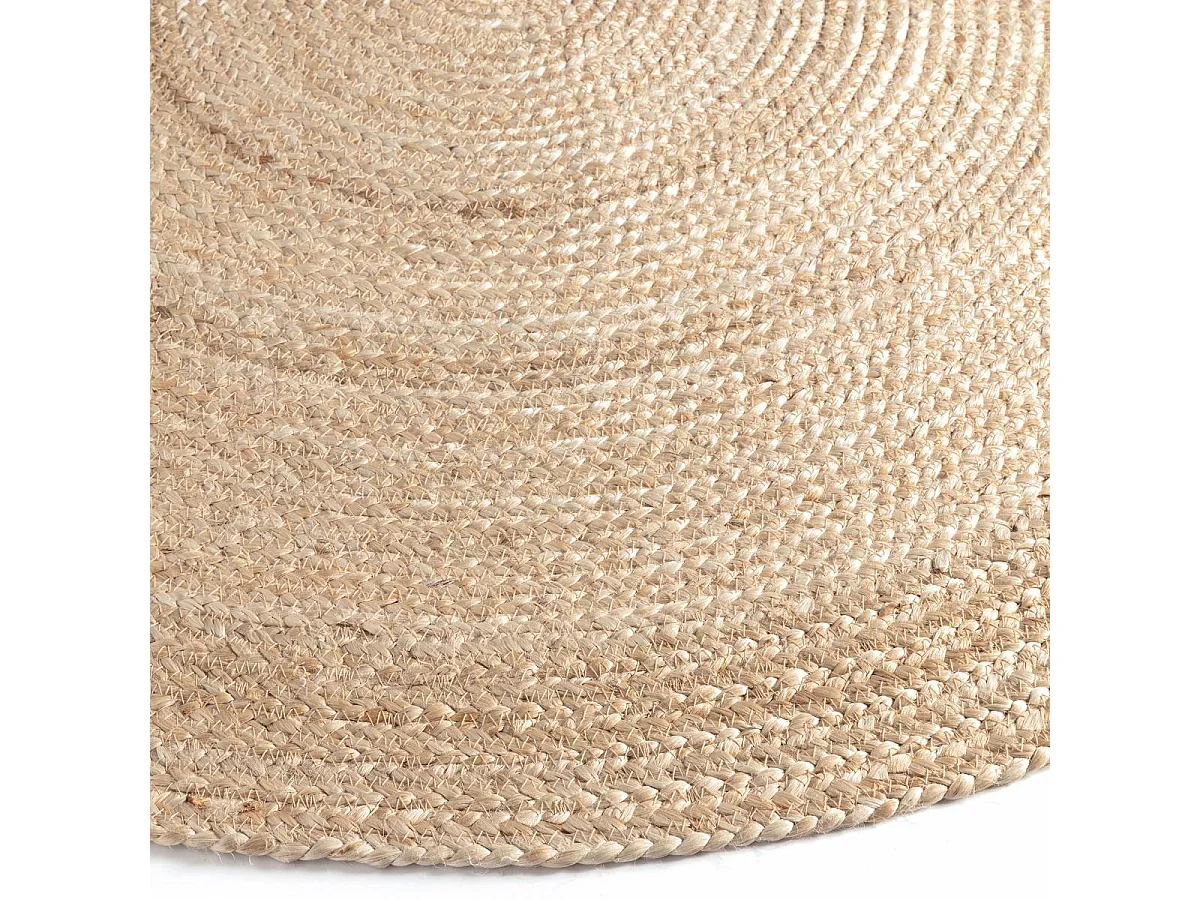 Tapis jute Ø120cm rond tissé beige EMBOW