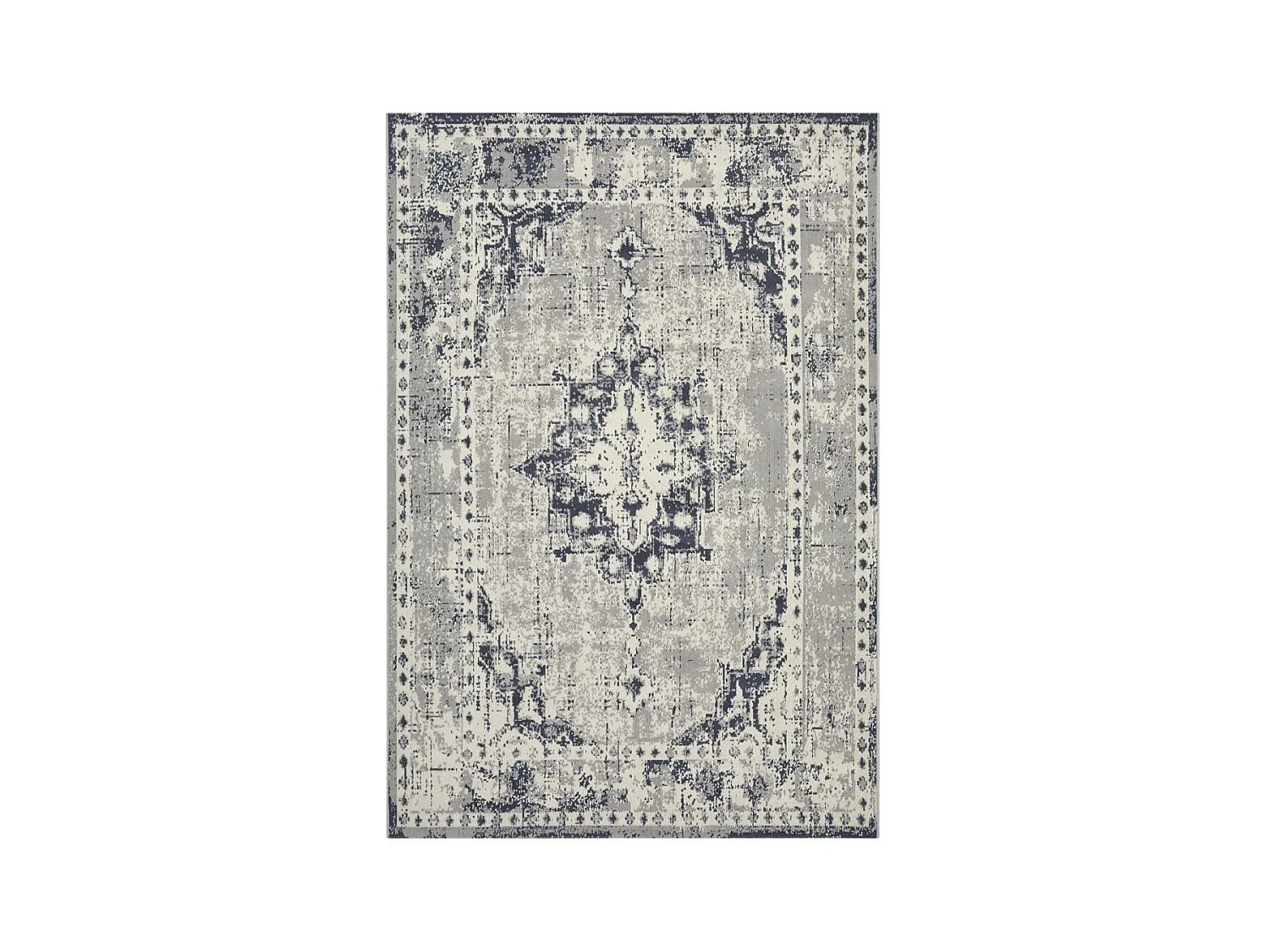 tapis chambre 80x150 tissé gris rectangle motif oriental LUMIN 1
