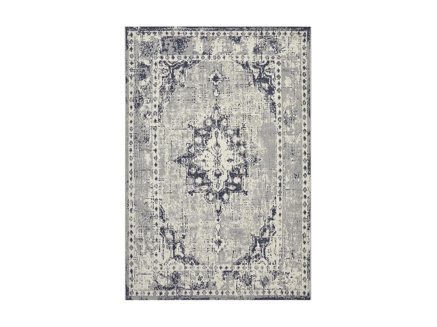 tappeto per camera da letto 80x150 tessuto rettangolo grigio motivo orientale LUMIN 1