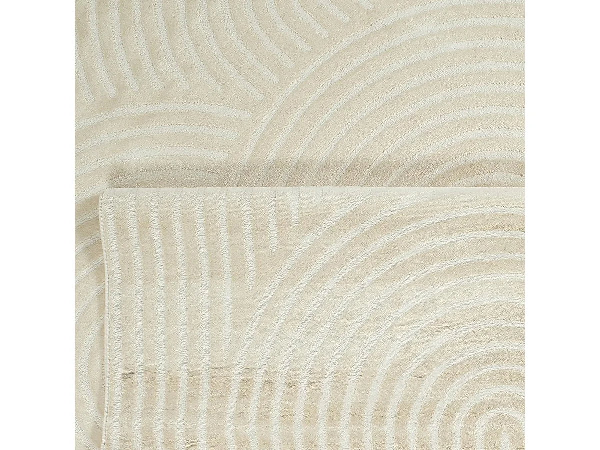 tapis grand salon 200x290 tissé beige et noir rectangle motif géométrique LUNKIN