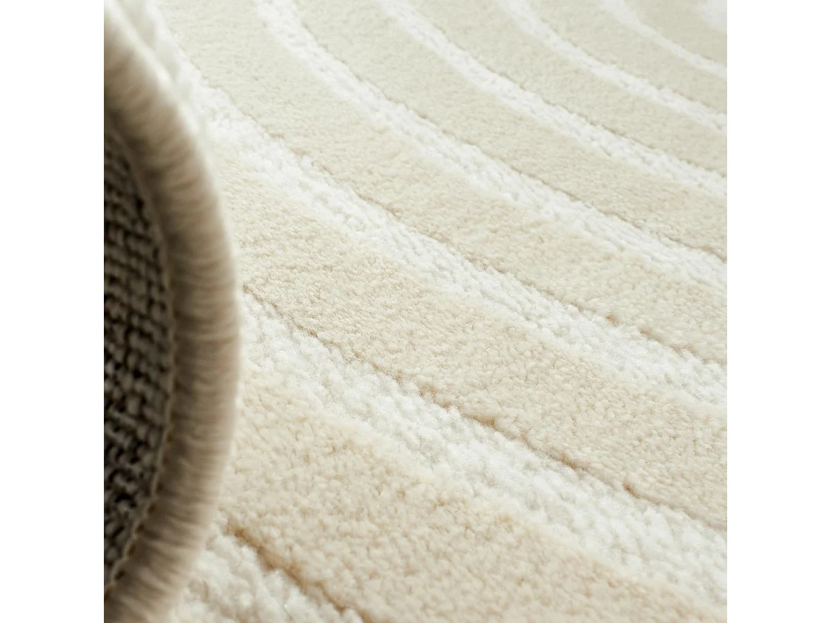 tapis grand salon 200x290 tissé beige et noir rectangle motif géométrique LUNKIN