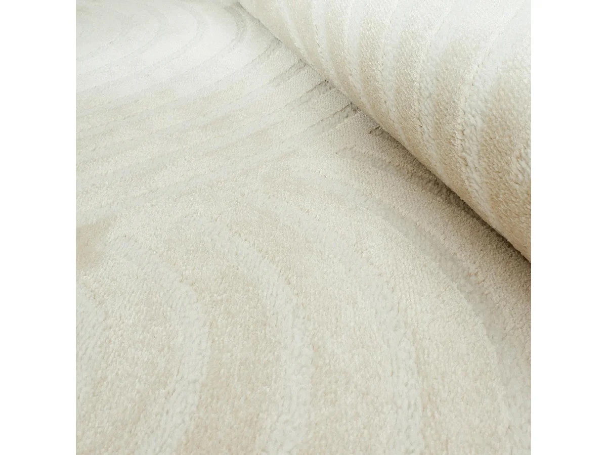 tapis grand salon 200x290 tissé beige et noir rectangle motif géométrique LUNKIN