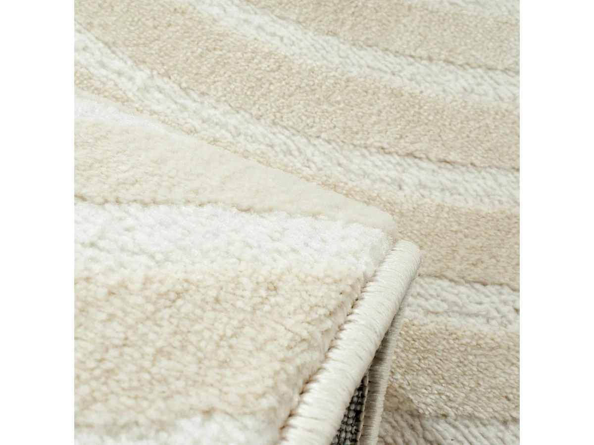 tapis grand salon 200x290 tissé beige et noir rectangle motif géométrique LUNKIN