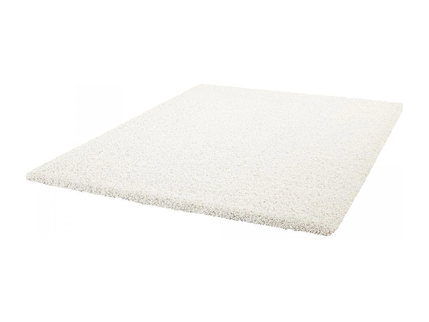 Tapis shaggy 60x115 rectangle tissé crème motif uni FLEURAN