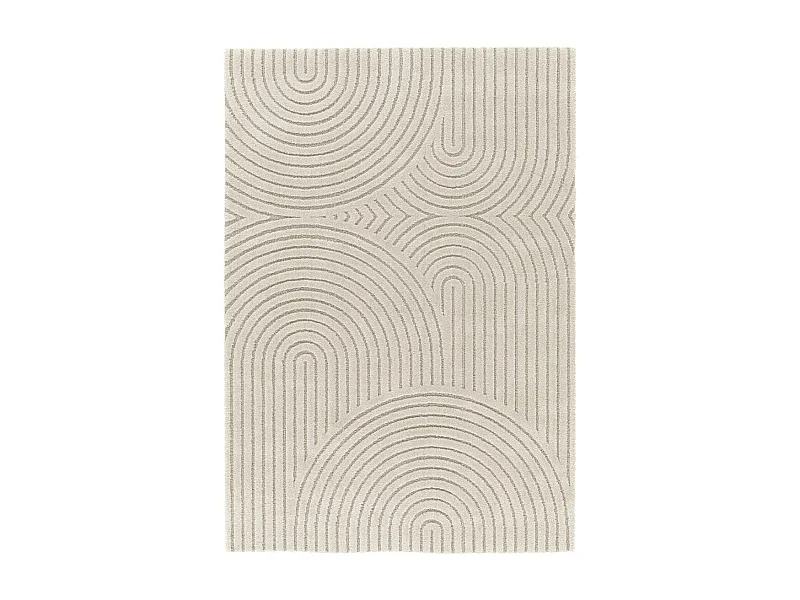 tapis salon 120x170 tissé beige rectangle motif simple RIVIERA 1