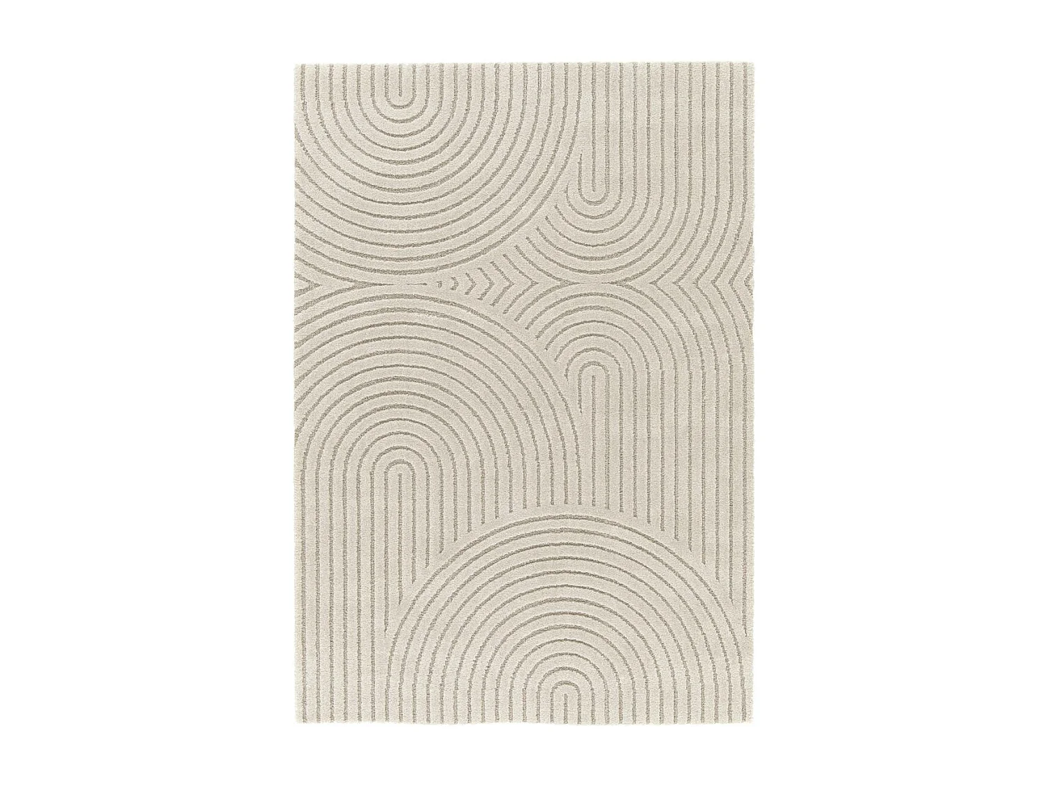 tapis salon 120x170 tissé beige rectangle motif simple RIVIERA 1