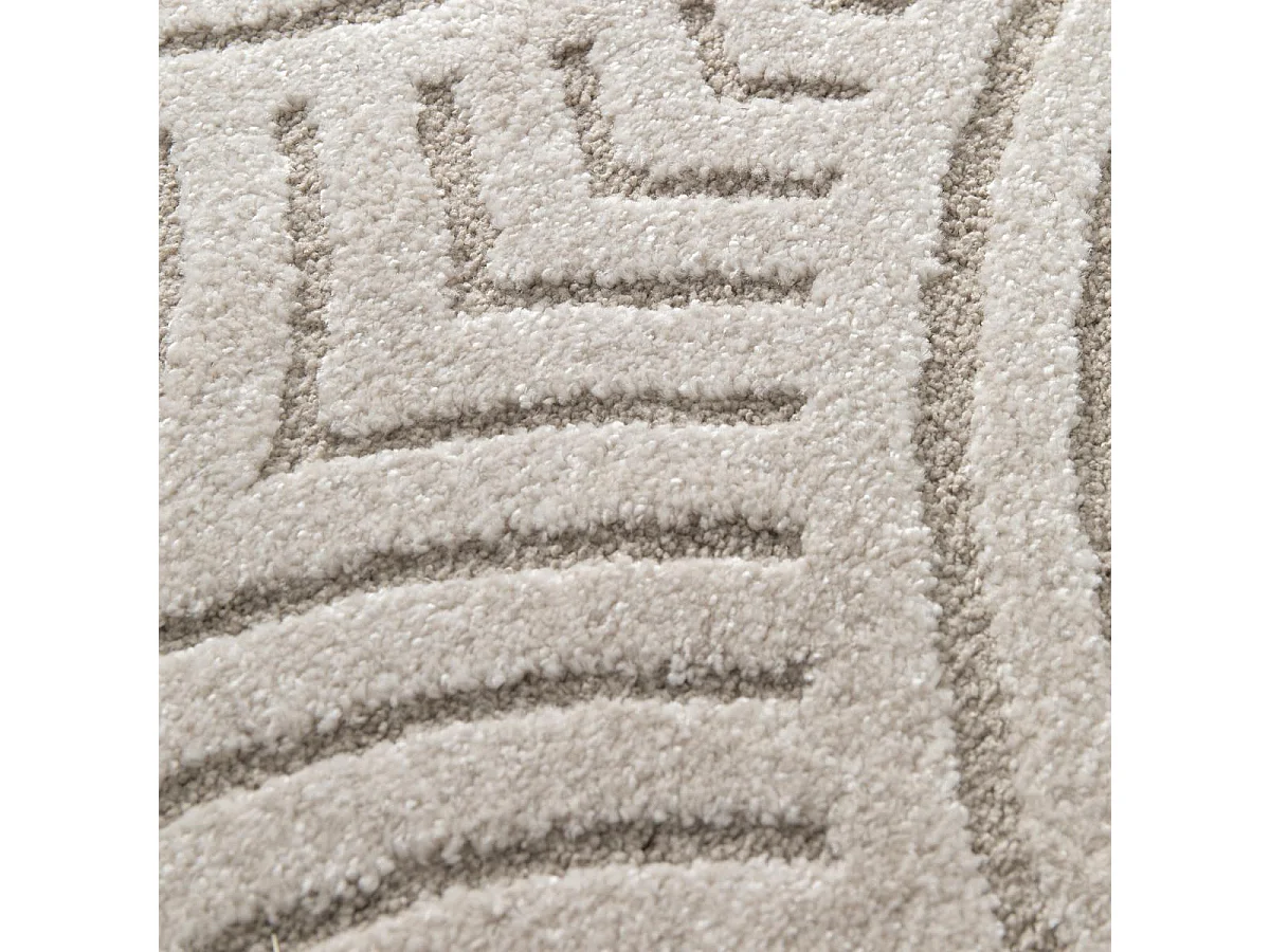 tapis salon 120x170 tissé beige rectangle motif simple RIVIERA 1