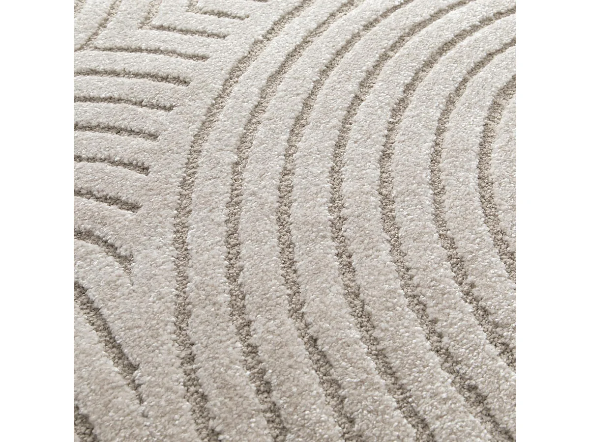 tapis salon 120x170 tissé beige rectangle motif simple RIVIERA 1