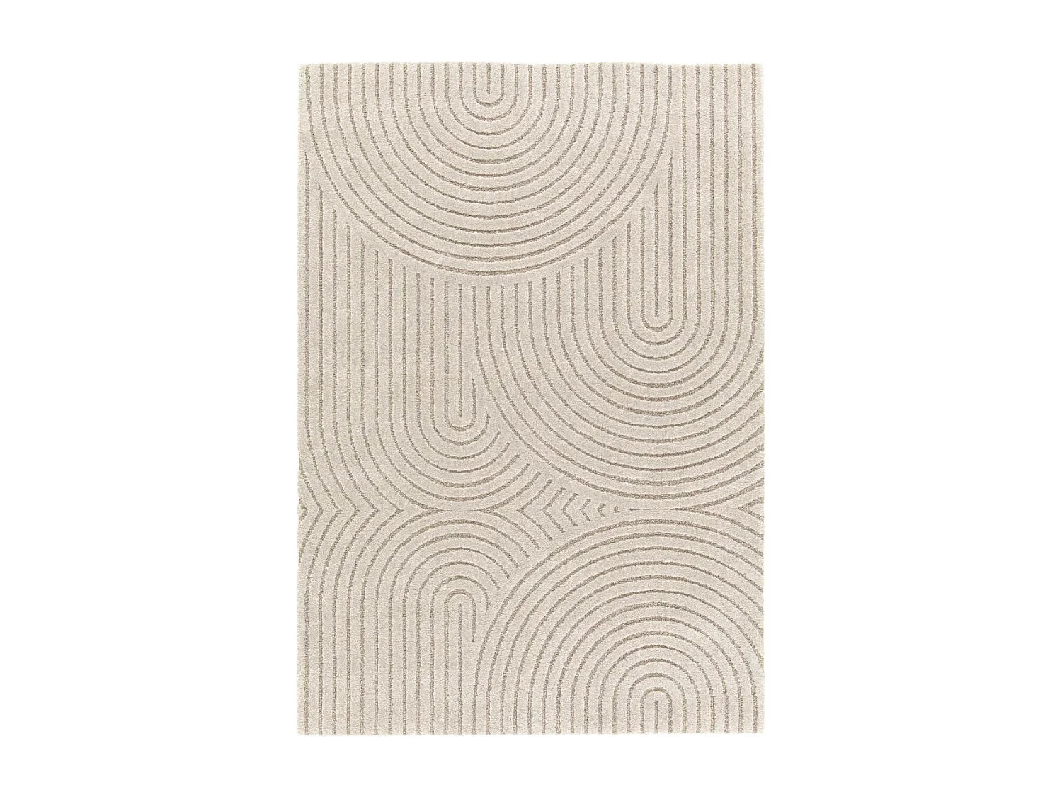 tapis salon 120x170 tissé beige rectangle motif simple RIVIERA 1